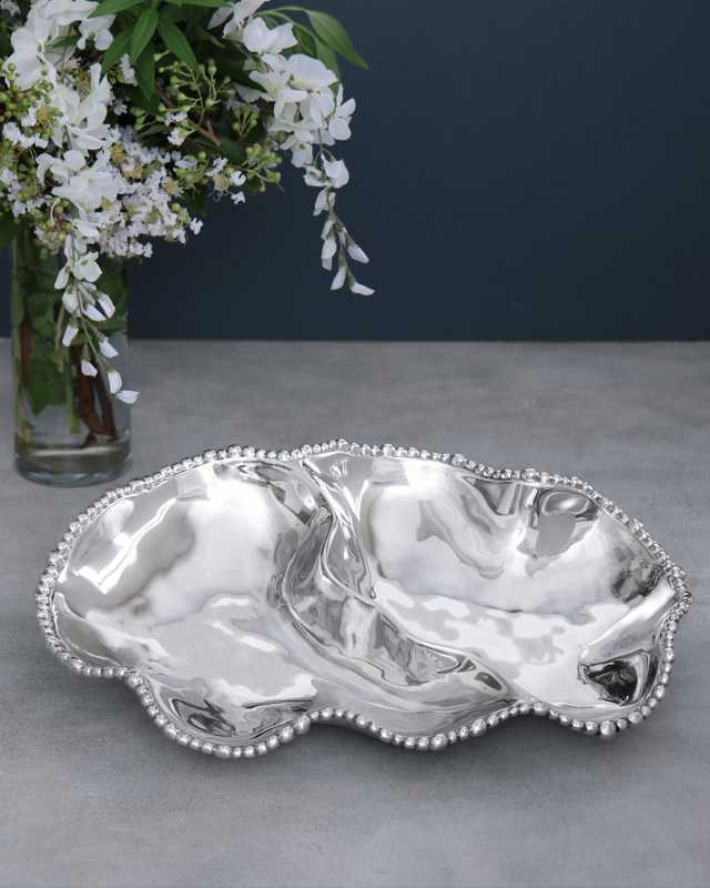 Organic Pearl Onyx Double Dip Dish